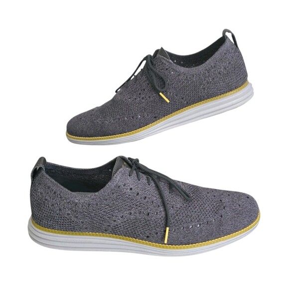 Cole Haan Original Grand Shoes Mens Size 12M Stitchlite Wingtip Oxford Knit Gray main image 9